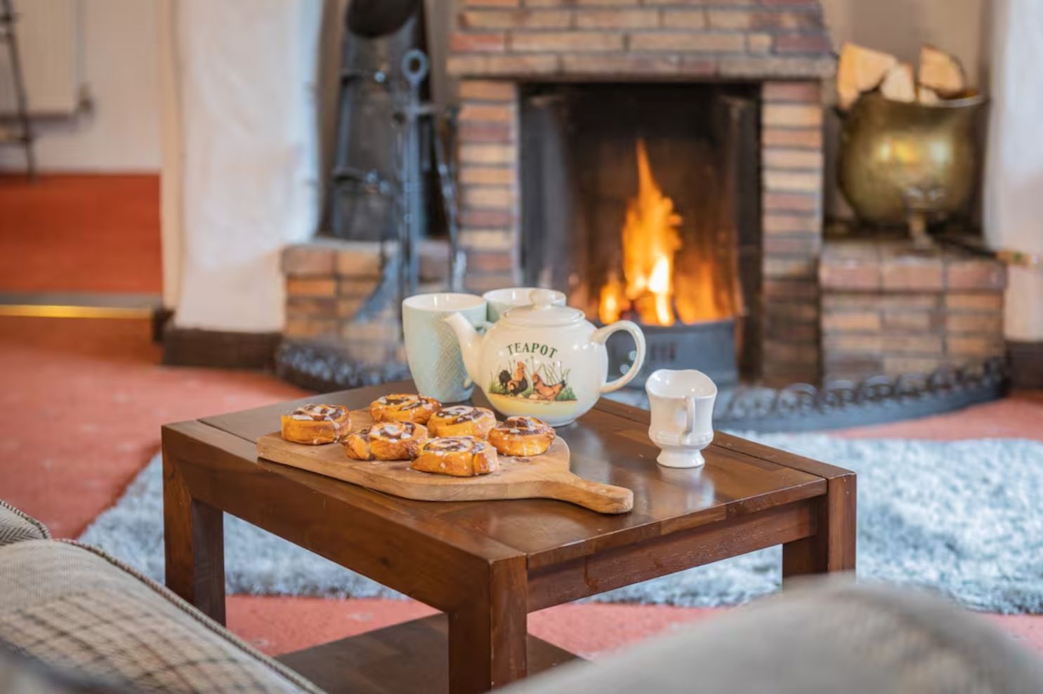 tea and cakes by the fire